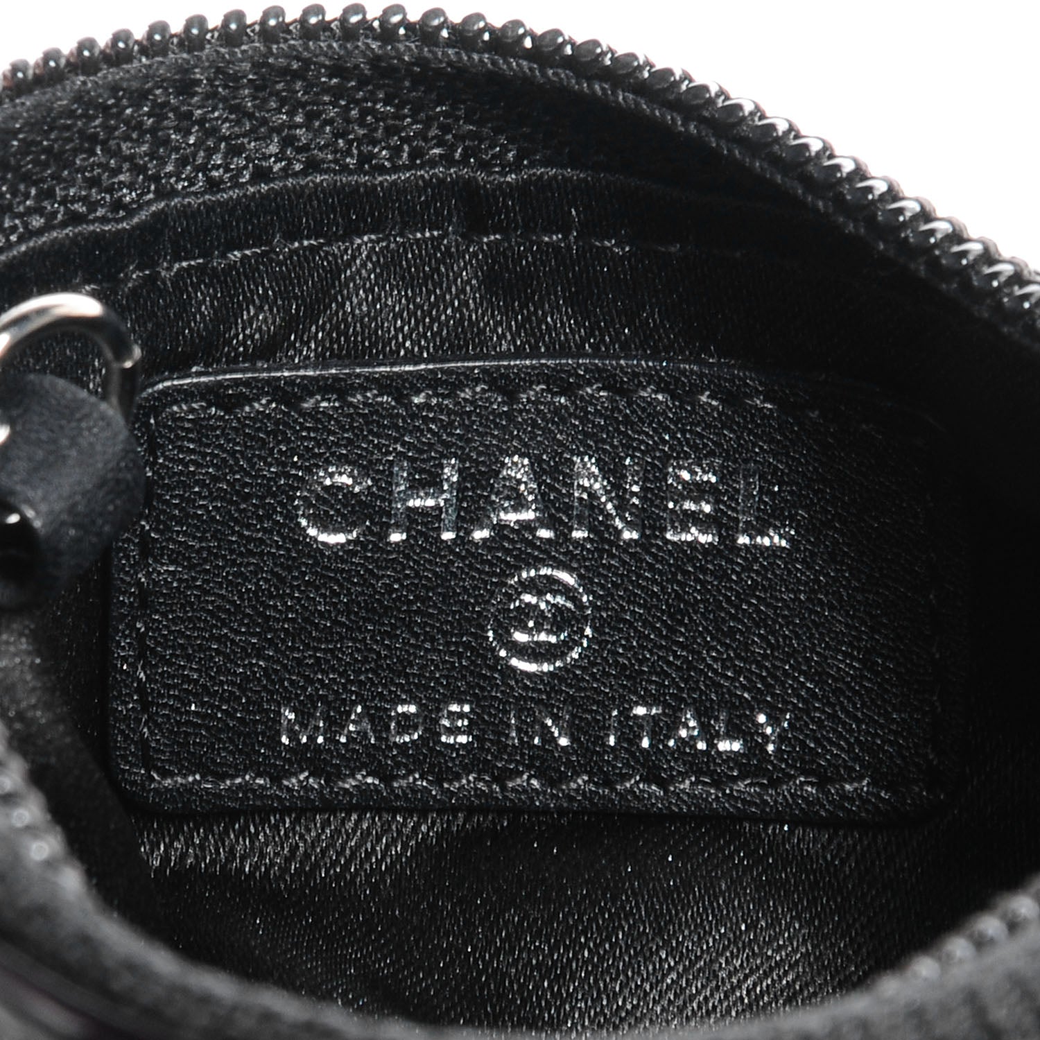 Chanel Patent Leather Camellia Embossed Key Holder Case Black 7 of 8