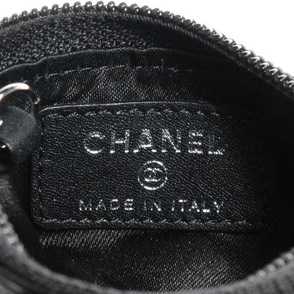 Chanel Patent Leather Camellia Embossed Key Holder Case Black 7 of 8