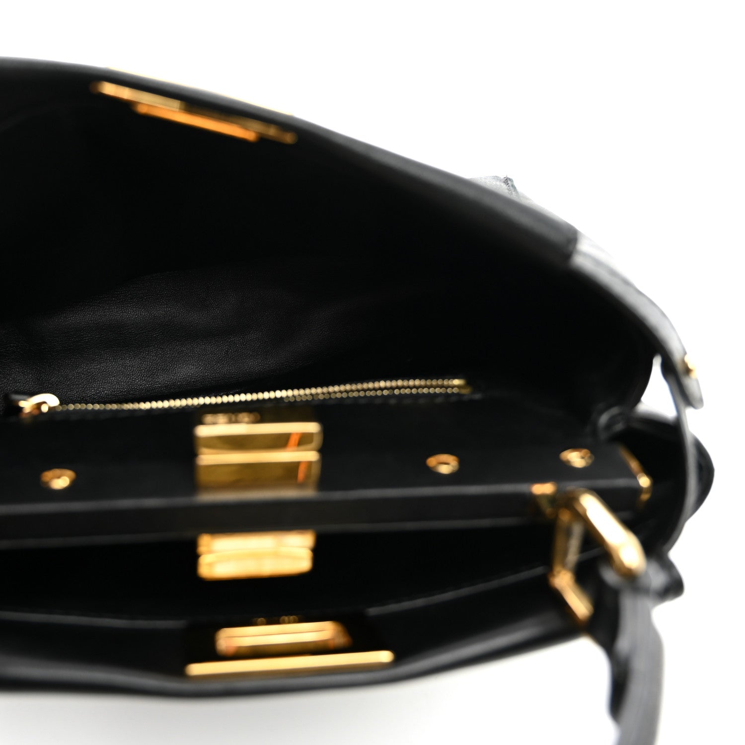 Fendi Nappa Mini Peekaboo Iconic Satchel Black 6 of 12