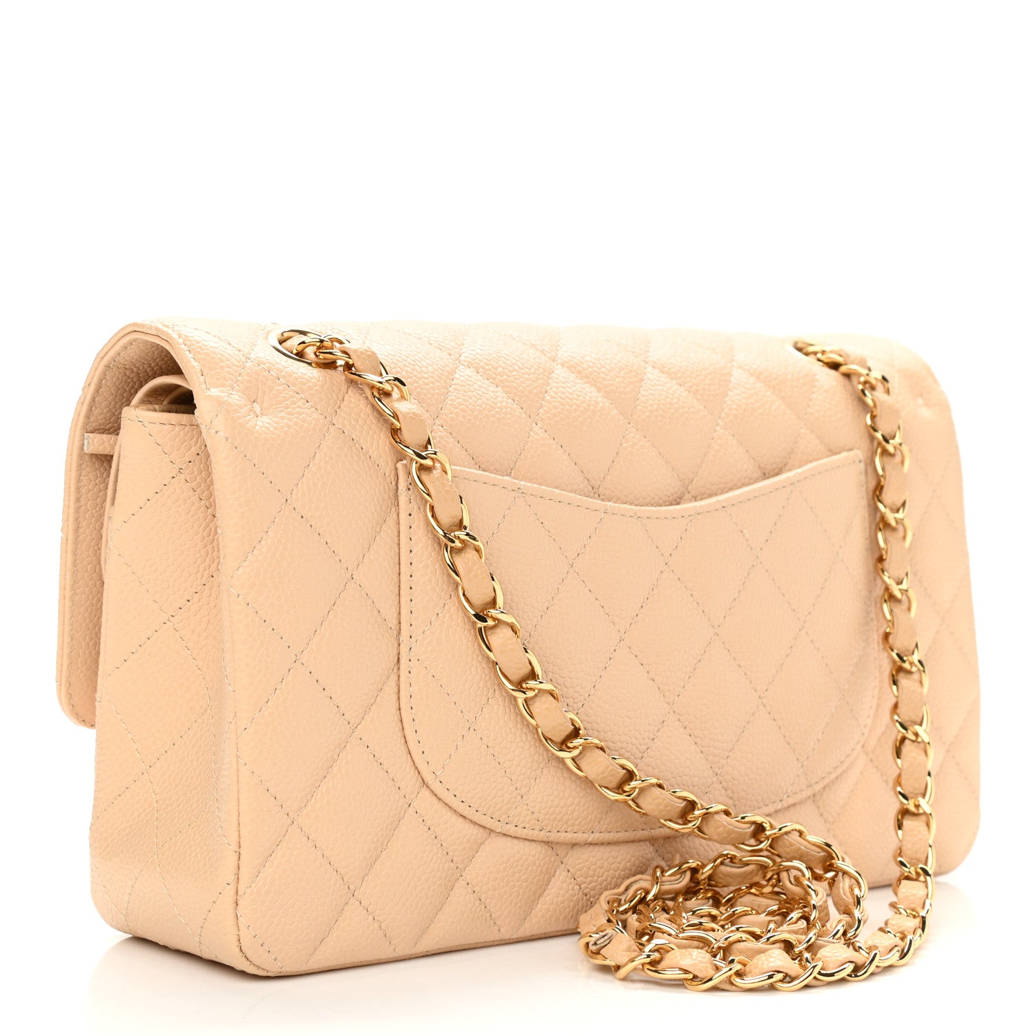 Chanel Caviar Quilted Medium Double Flap Light Beige 3 of 11