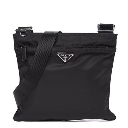 Prada Nylon Flat Messenger Bag Black 1 of 7