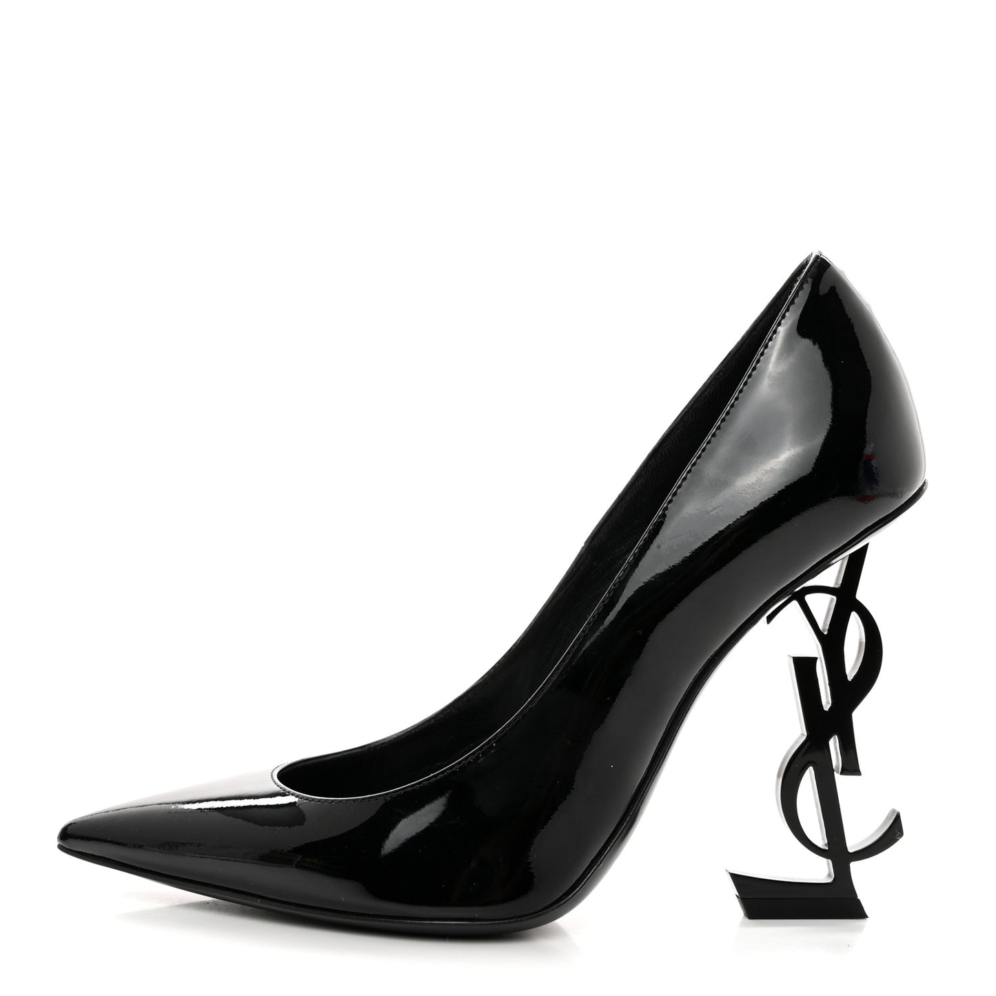 SAINT LAURENT Patent Calfskin Opyum 110 Sandals 35 Black