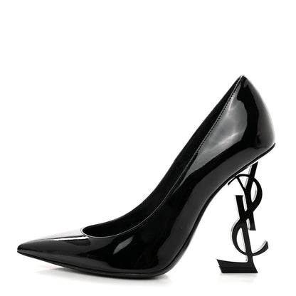 Saint Laurent SAINT LAURENT Patent Calfskin Opyum 110 Sandals 35 Black 1 of 8