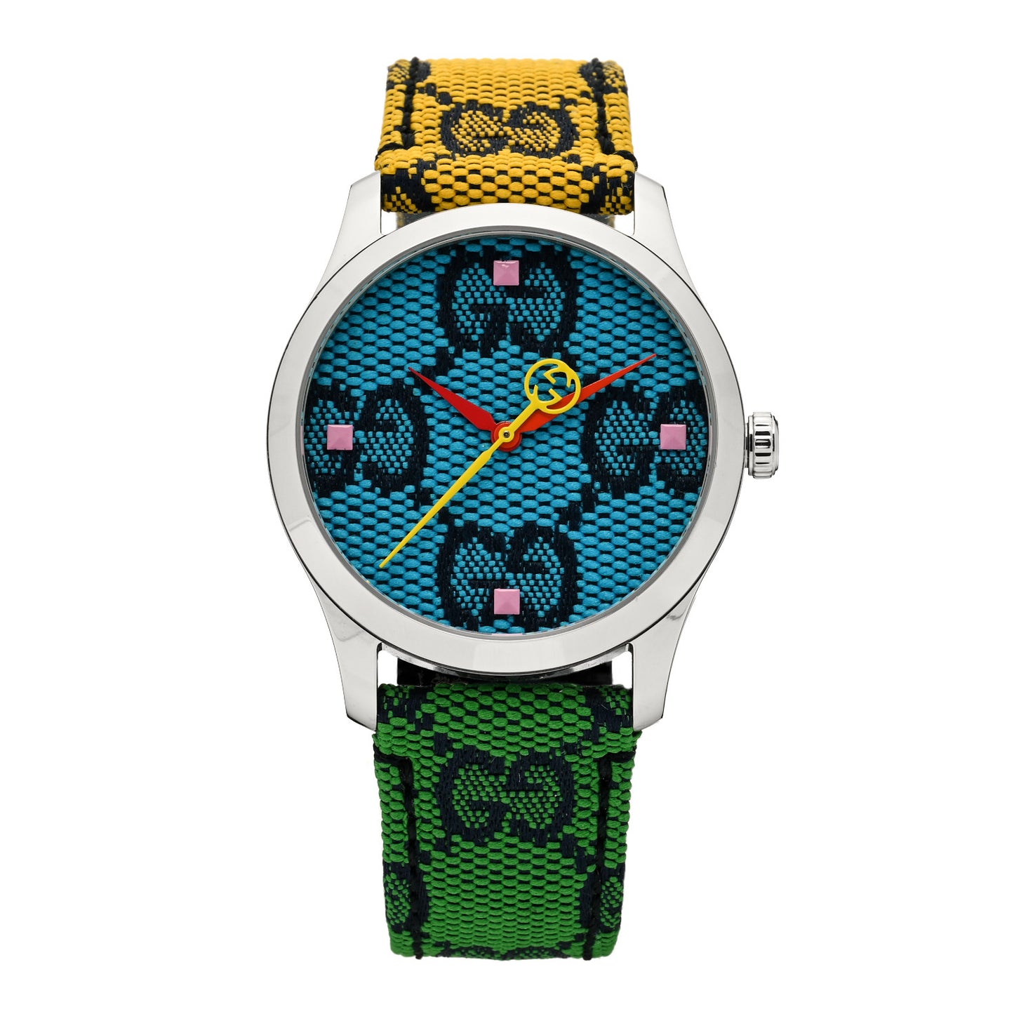 Stainless Steel Nylon 38mm G-Timeless GG Multicolor Quartz Watch