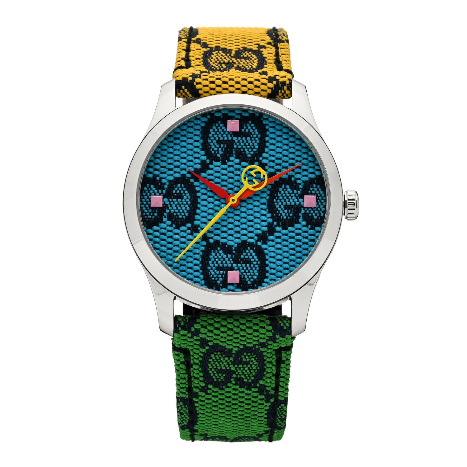 Gucci Stainless Steel Nylon 38mm G-Timeless GG Multicolor Quartz Watch 1 of 5