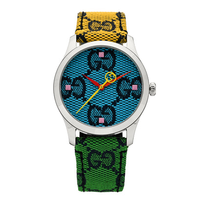 Gucci Stainless Steel Nylon 38mm G-Timeless GG Multicolor Quartz Watch 1 of 5