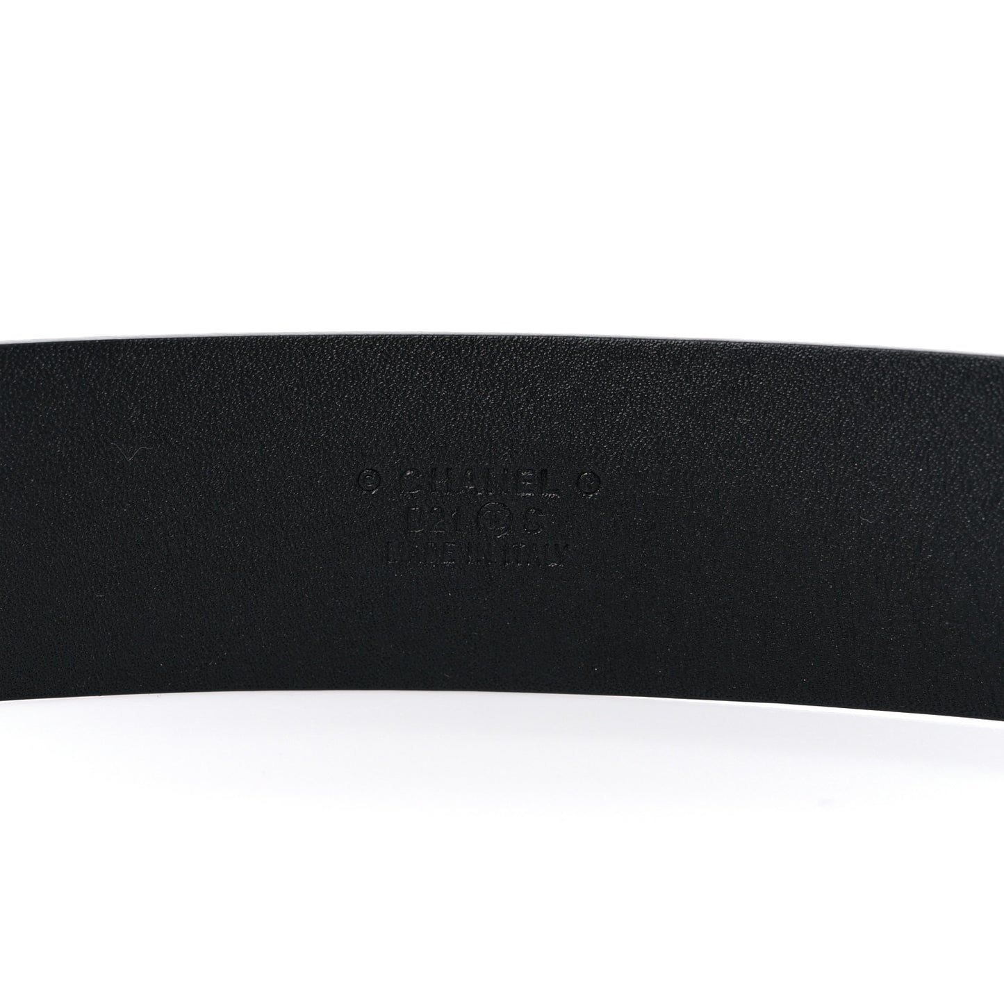 Calfskin Metal Beaded CC Belt 80 32 Black
