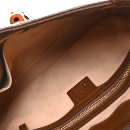 Gucci GG Supreme Monogram Azalea Calfskin Web Small Jackie 1961 Hobo Beige Ebony Brown Sugar 5 of 9
