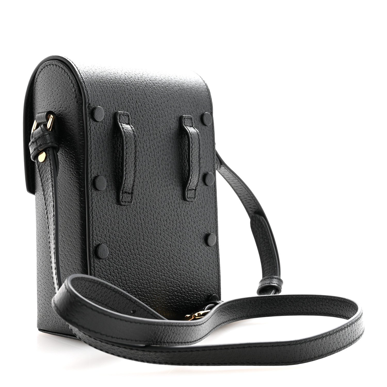 Gucci Dollar Calfskin Vertical Horsebit 1955 Crossbody Bag Black 3 of 11