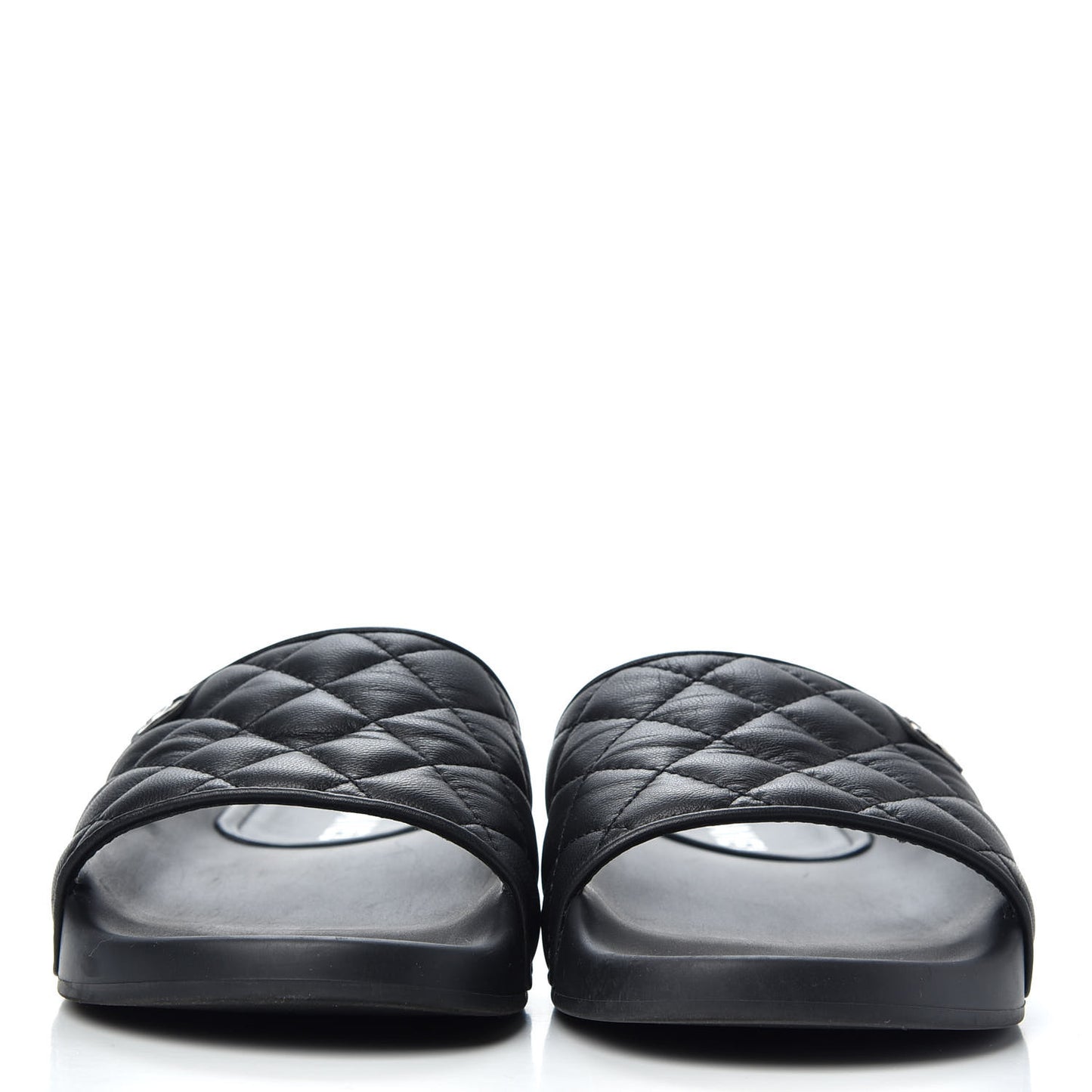 Lambskin Quilted CC Mules Sandals 40 Black