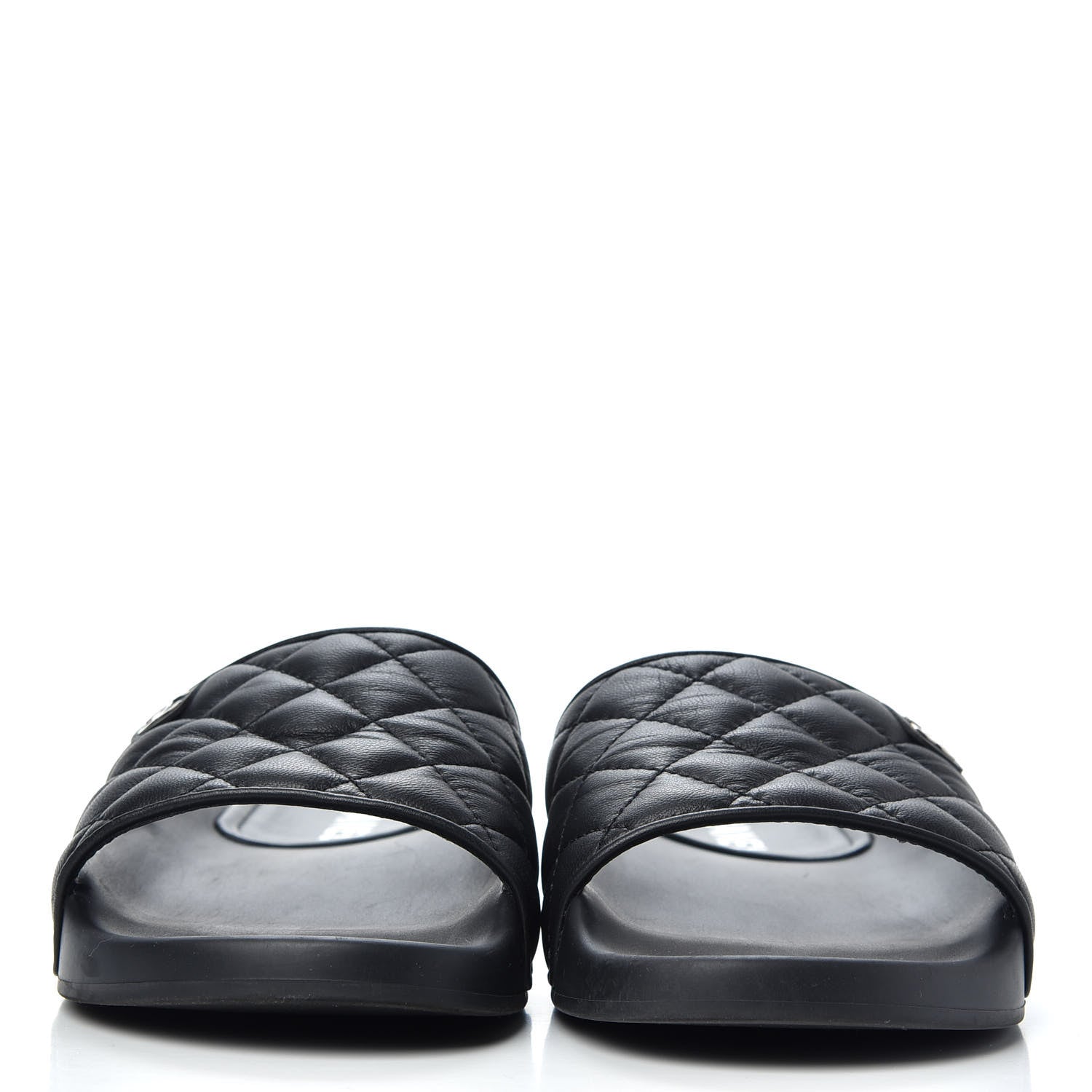 Chanel Lambskin Quilted CC Mules Sandals 40 Black 2 of 10