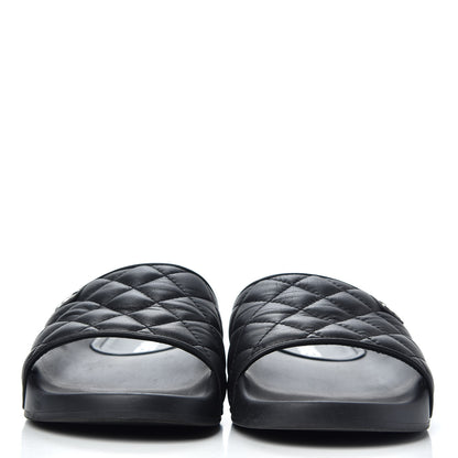 Chanel Lambskin Quilted CC Mules Sandals 40 Black 2 of 10