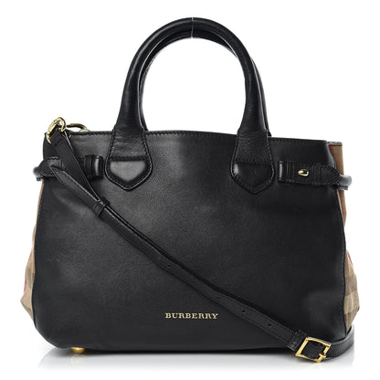Burberry Smooth Calfskin House Check Baby Banner Tote Black 1 of 22