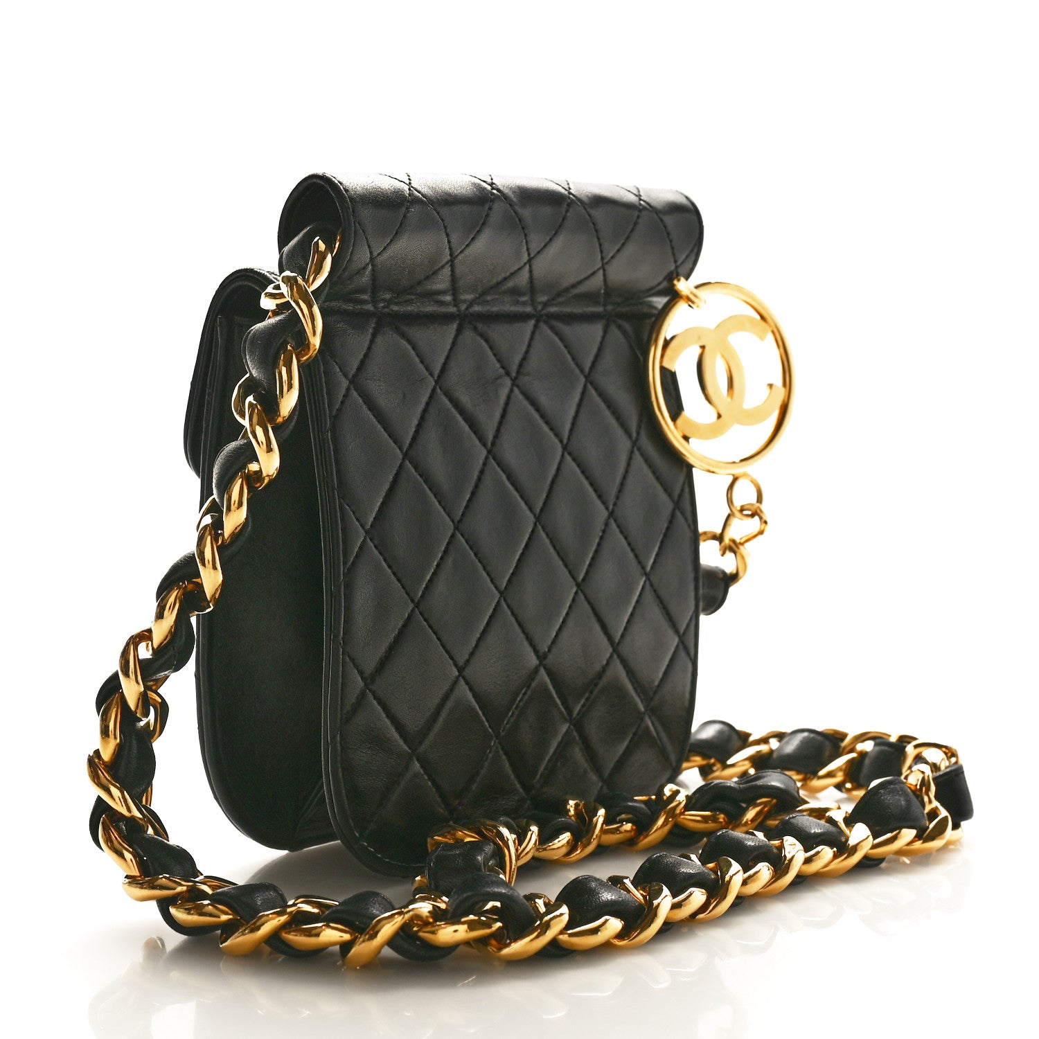 Chanel Lambskin Quilted Flap Waist Belt Bag Black 3 of 9
