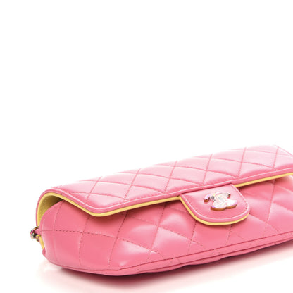 Chanel Lambskin Quilted Glasses Case With Chain Pink Yellow 9 of 12