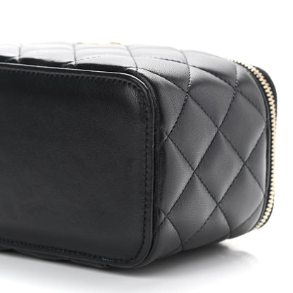 Chanel Lambskin Quilted Small Top Handle Vanity Case With Chain Black 10 of 11
