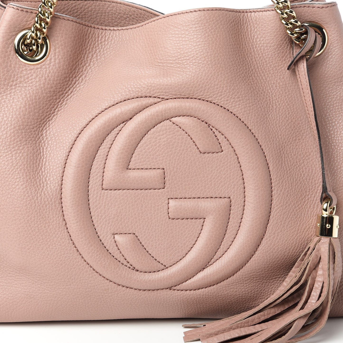 Pebbled Calfskin Medium Soho Chain Shoulder Bag Dark Cipria