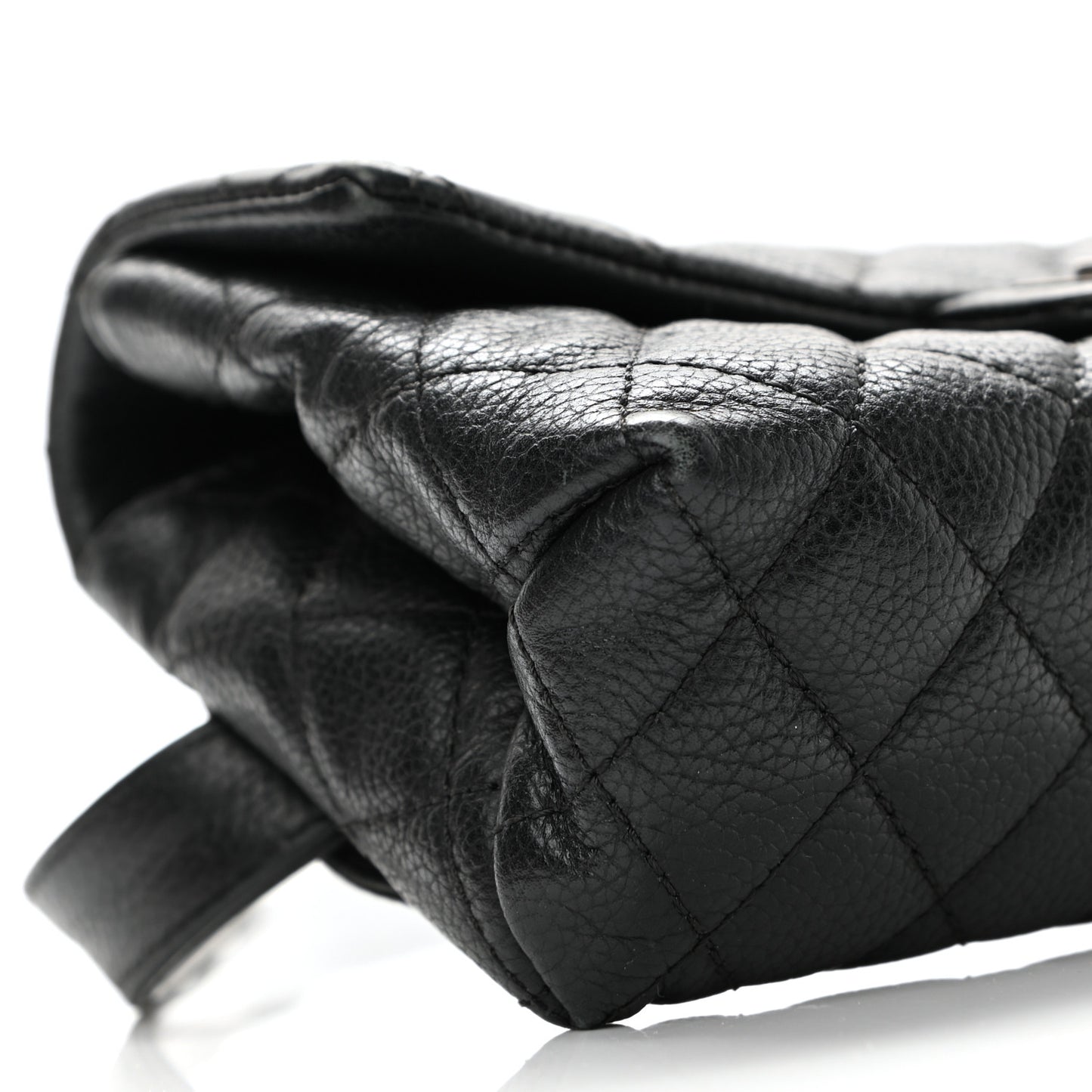 Grained Calfskin Quilted 2.55 Reissue Flap Belt Bag Clutch Black