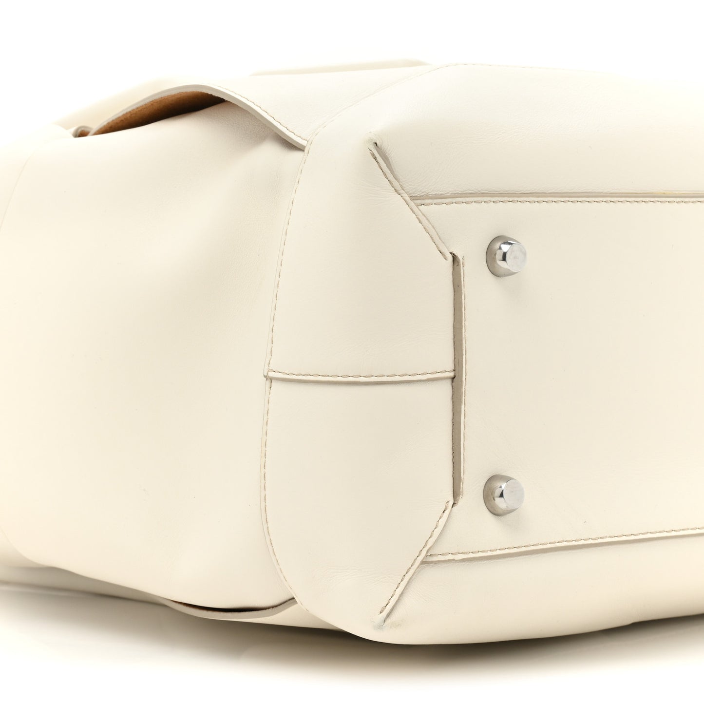 French Calfskin Maxi Intrecciato Large Arco Bianco