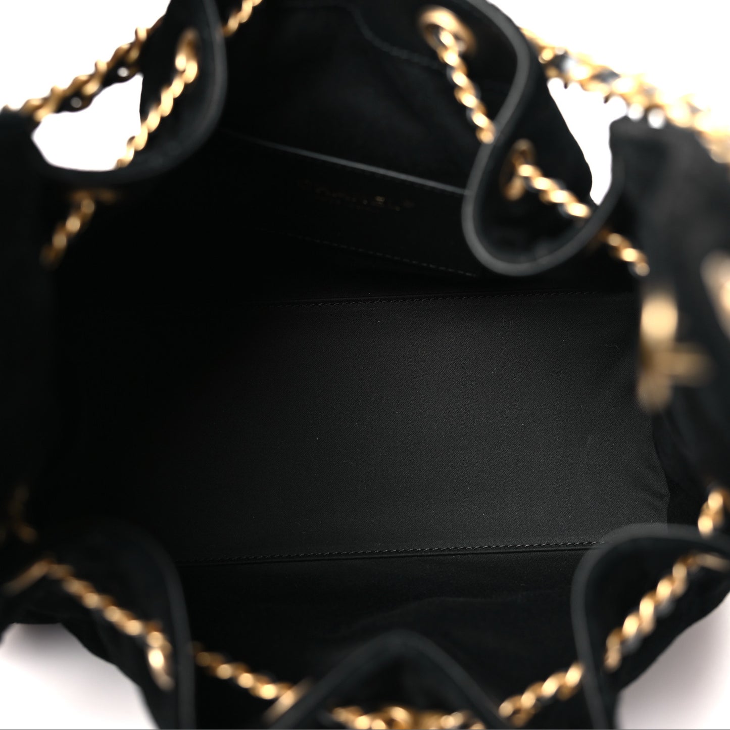 Suede Quilted Small Chanel 25 Handbag Black