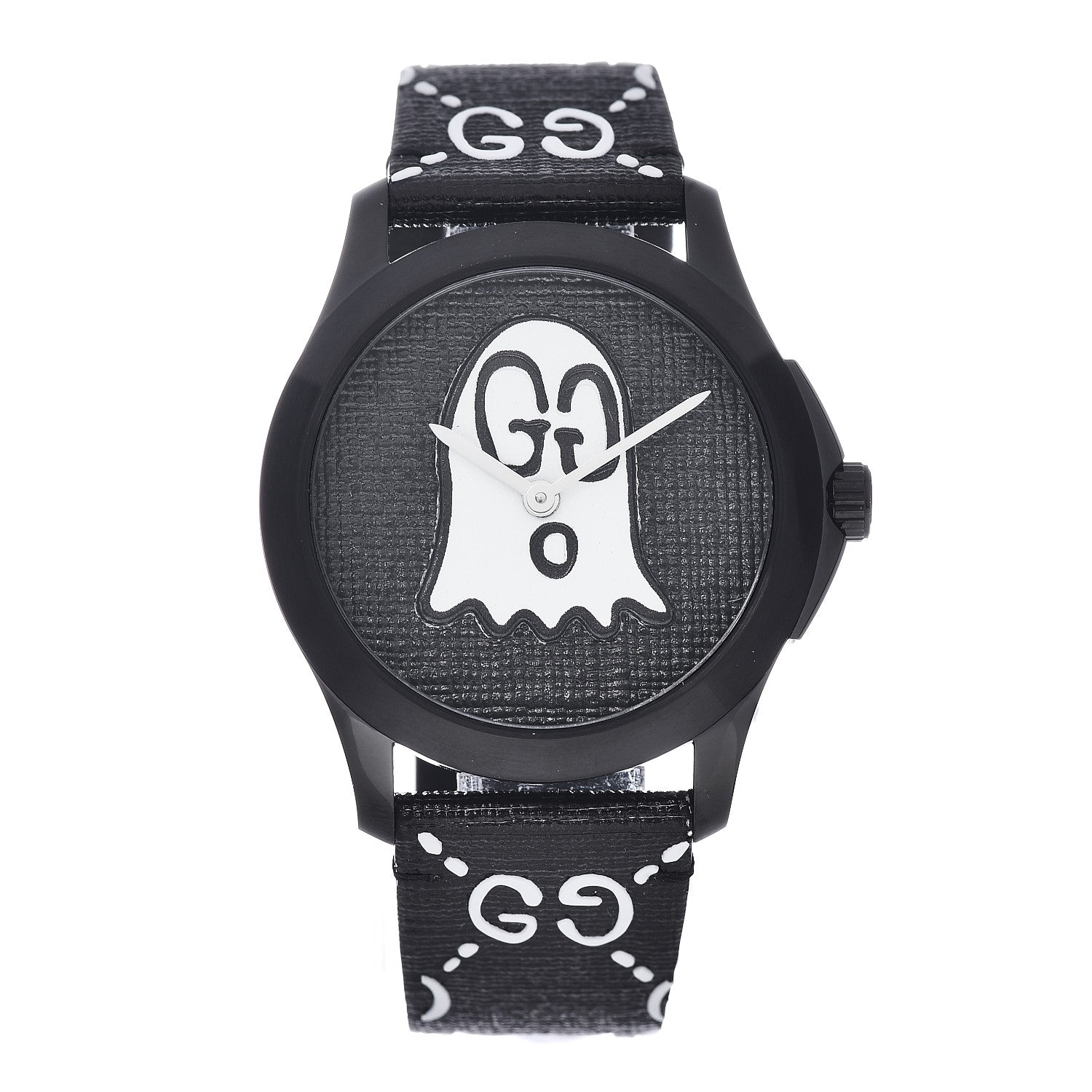 Gucci PVD Stainless Steel Canvas 38mm G-Timeless Ghost Quartz Watch Black 1 of 6