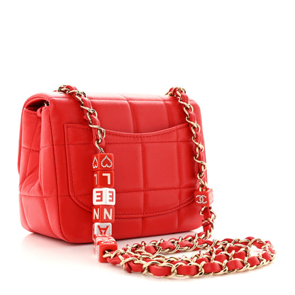 Chanel Lambskin Resin Crystal Square Quilted Monacoco Mini Flap Red 3 of 11