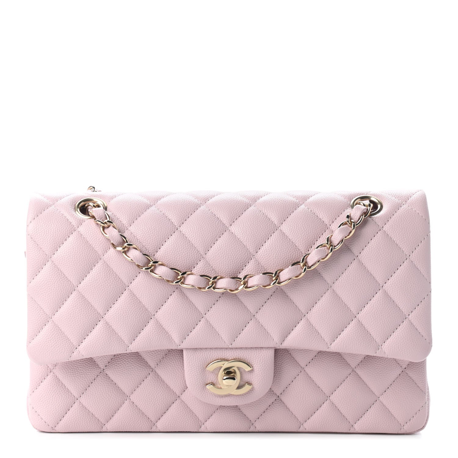Chanel Caviar Quilted Medium Double Flap Light Pink 1 of 8
