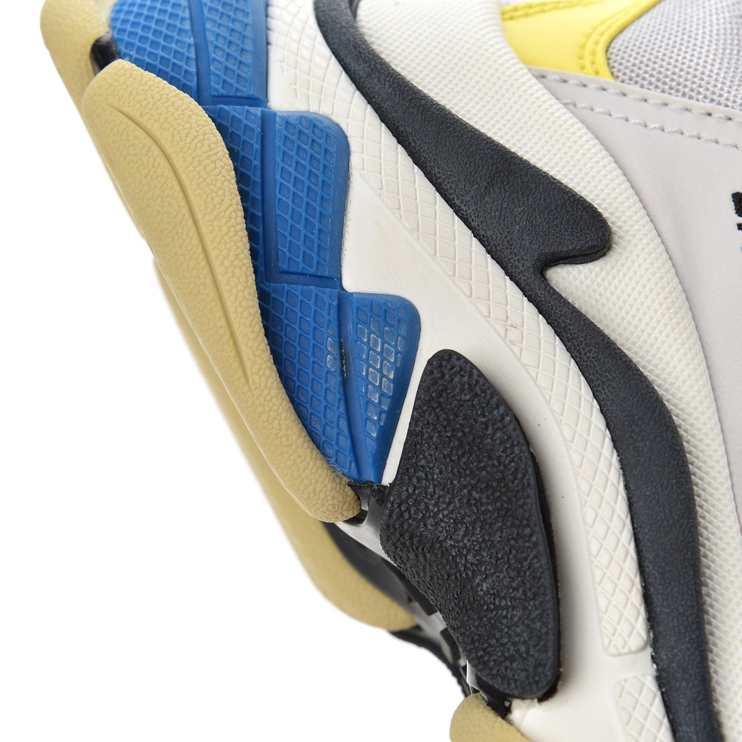 Fabric Mesh Womens Triple S Sneakers 36 White Purple Yellow