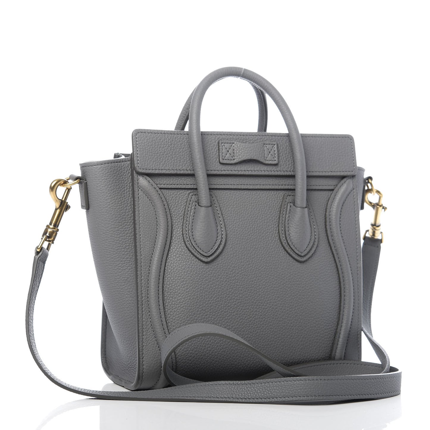 Drummed Calfskin Nano Luggage Kohl
