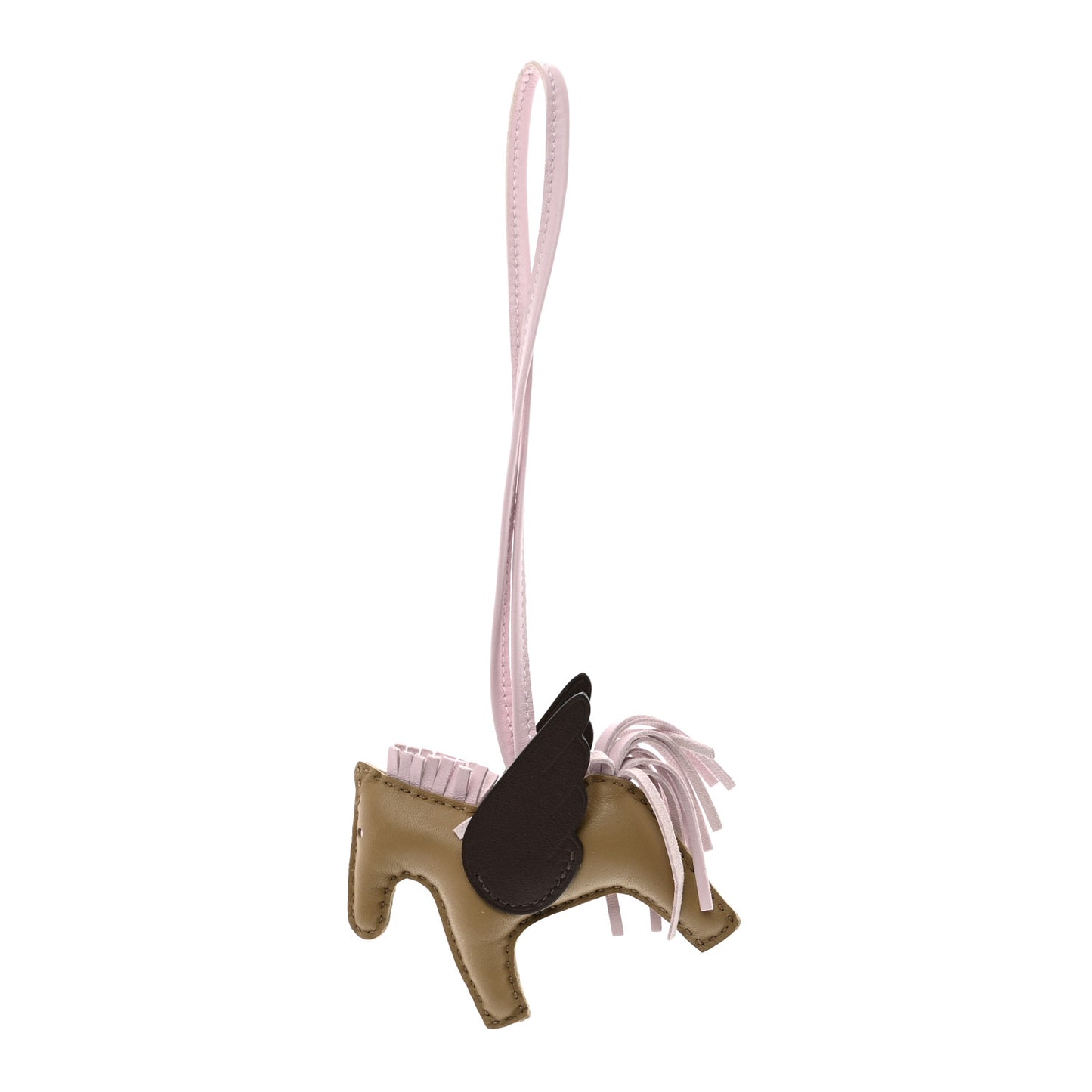 Milo Lambskin Grigri Rodeo Pegase Horse Bag Charm PM Beige Marfa Mauve Pale Moka