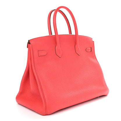 Hermes Taurillon Clemence Birkin 35 Rouge Pivoine 2 of 10