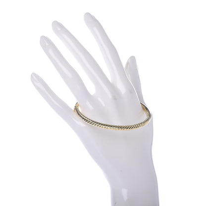 David Yurman 18K Yellow Gold 4.5mm Cable Hinged Bangle Bracelet 2 of 6