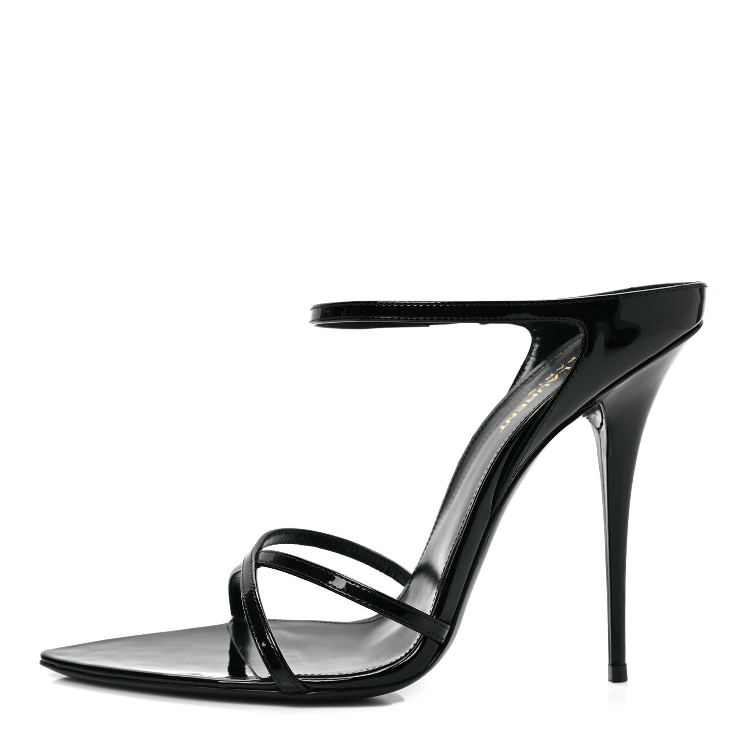 Saint Laurent Patent Gippy Crisscross Mule Sandals 41 Black 1 of 8