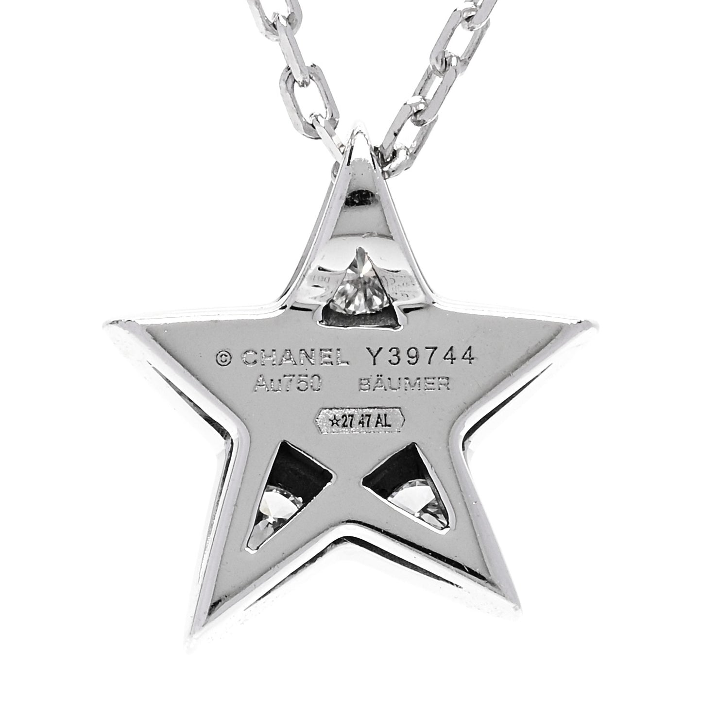 18K White Gold Diamond Small Comete Geode Pendant Necklace