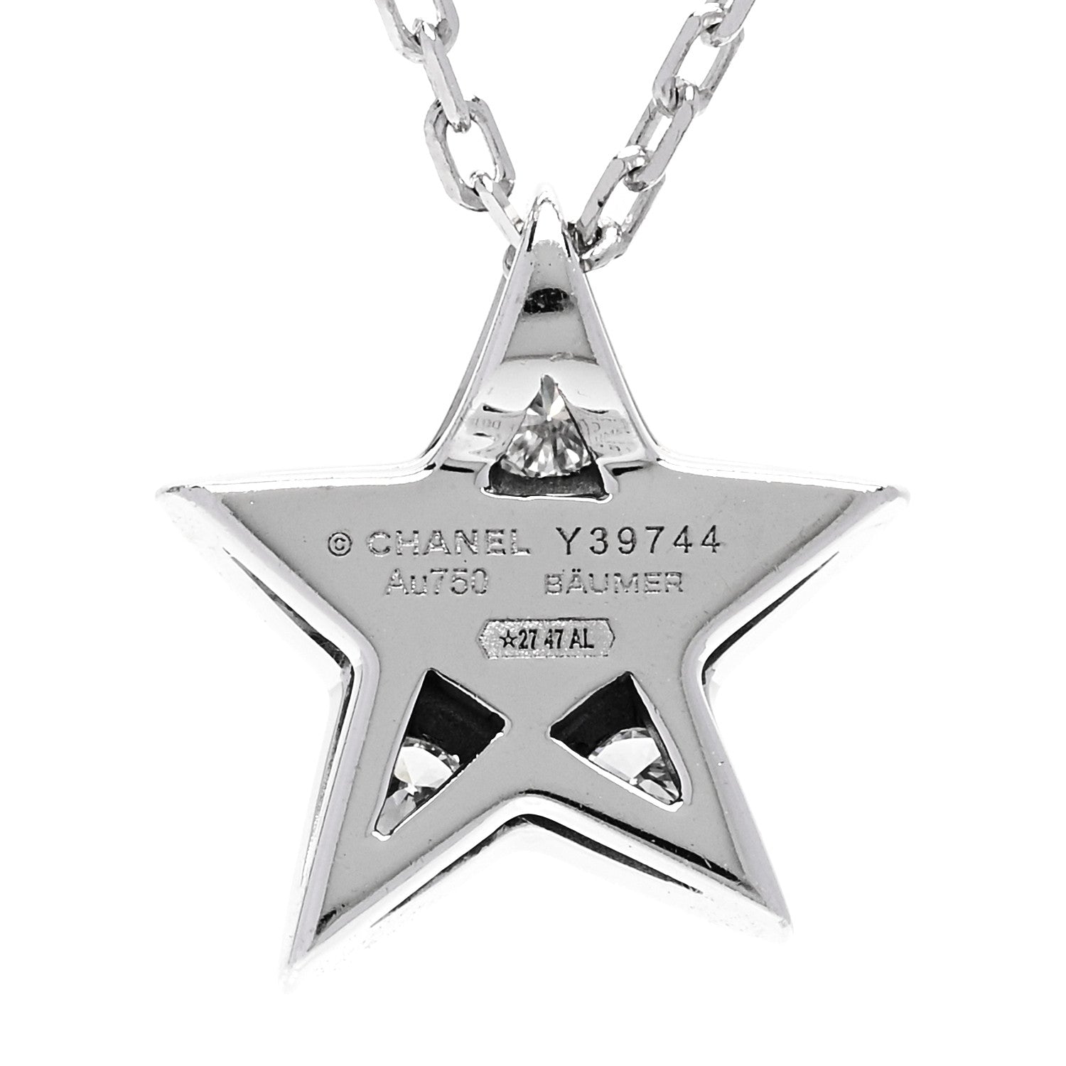 Chanel 18K White Gold Diamond Small Comete Geode Pendant Necklace 4 of 5
