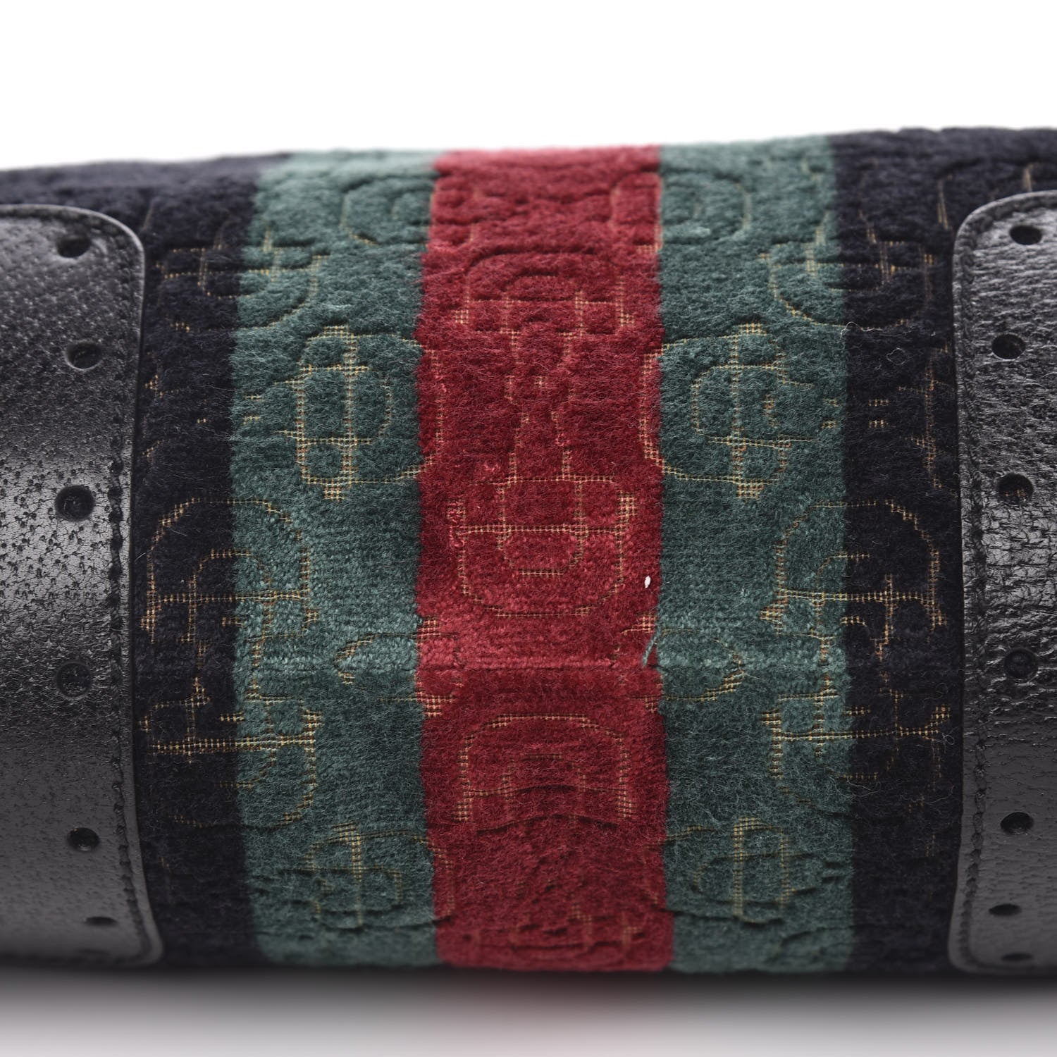 Gucci Velvet Horsebit Embossed Medium Punch Top Handle Tote Black 10 of 10