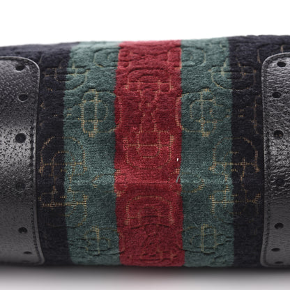 Gucci Velvet Horsebit Embossed Medium Punch Top Handle Tote Black 10 of 10