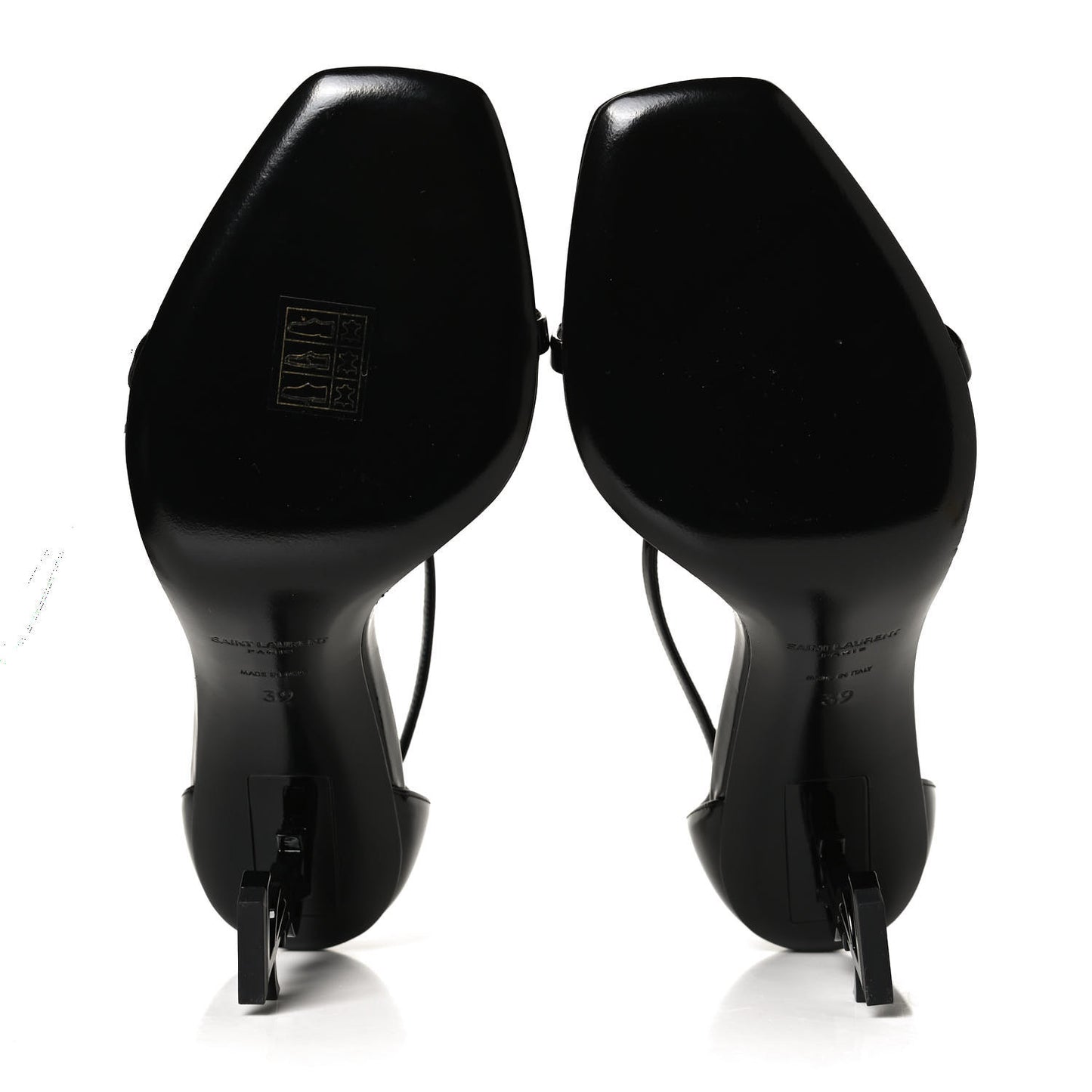 Patent Calfskin Opyum 110 Sandals 39 Black