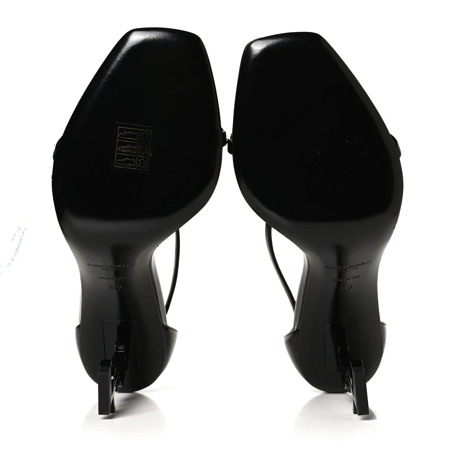 Saint Laurent Patent Calfskin Opyum 110 Sandals 39 Black 7 of 10