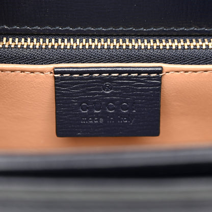 Gucci Lanzo Stretch Cord Azalea Calfskin Horsebit 1955 Shoulder Bag New Mud Blue 6 of 11