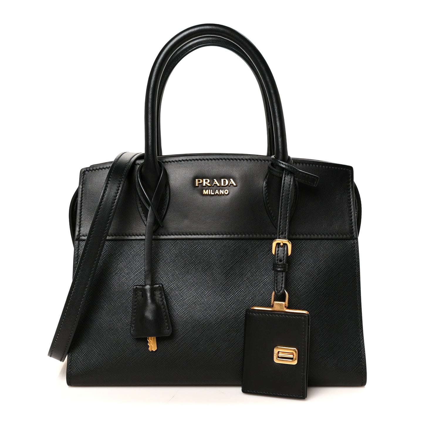 Saffiano City Calfskin Small Esplanade Black