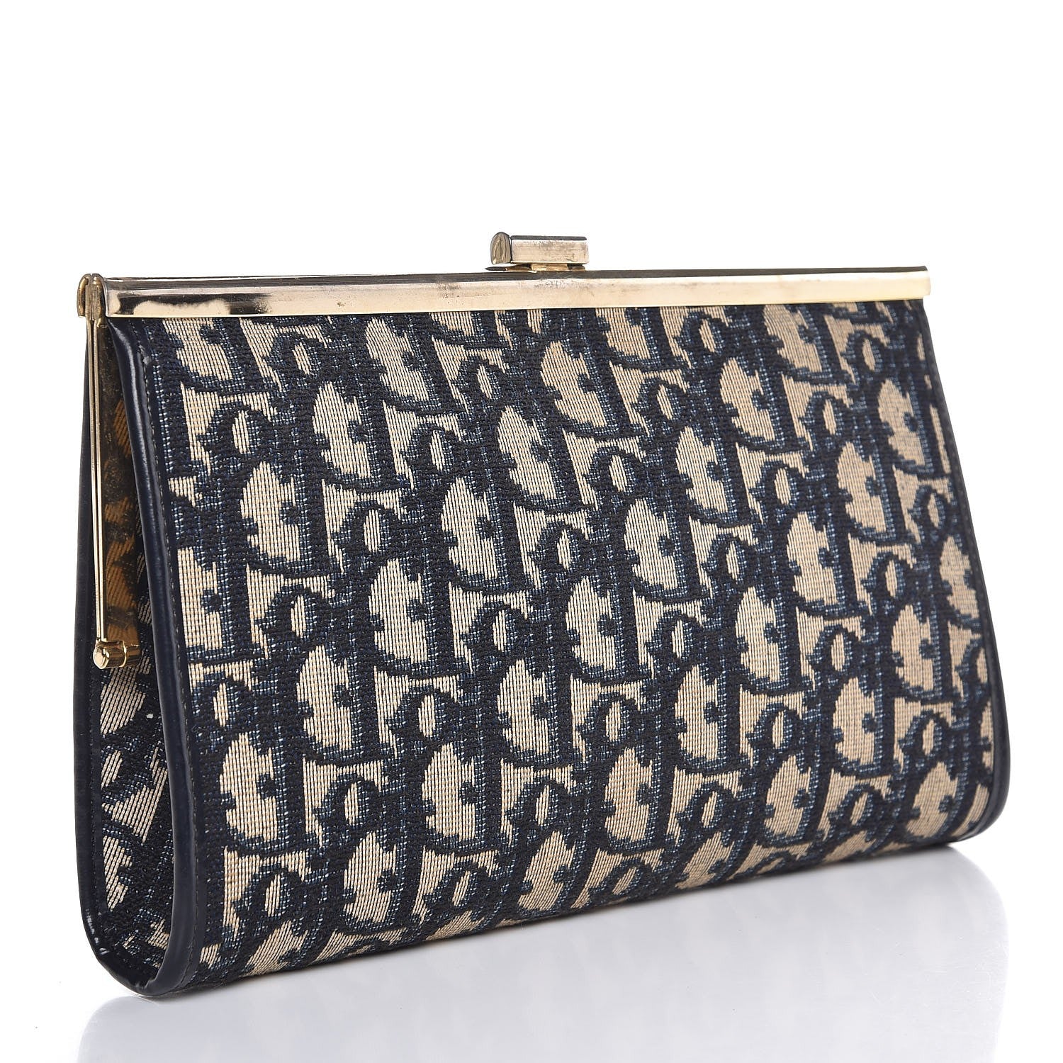 Christian Dior Monogram Small Clutch Navy Blue 4 of 7
