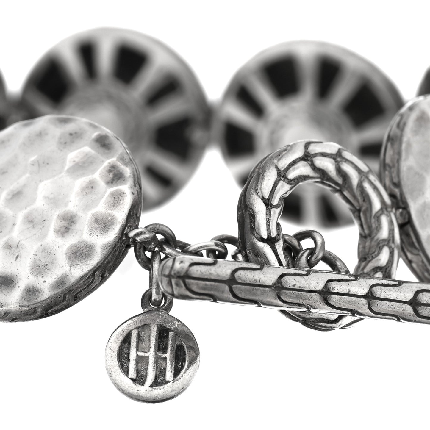 Sterling Silver Palu Hammered Dot Link Bracelet