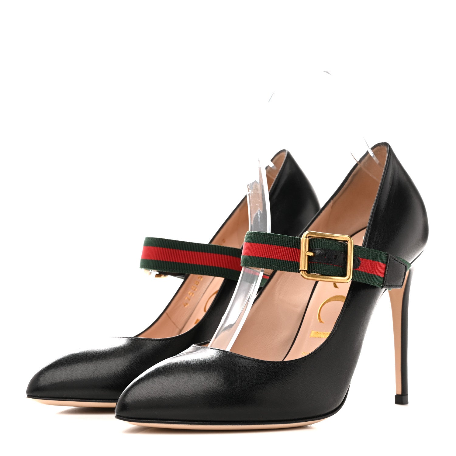 Gucci Malaga Kid Sylvie High Heel Pumps 37 Black 4 of 11