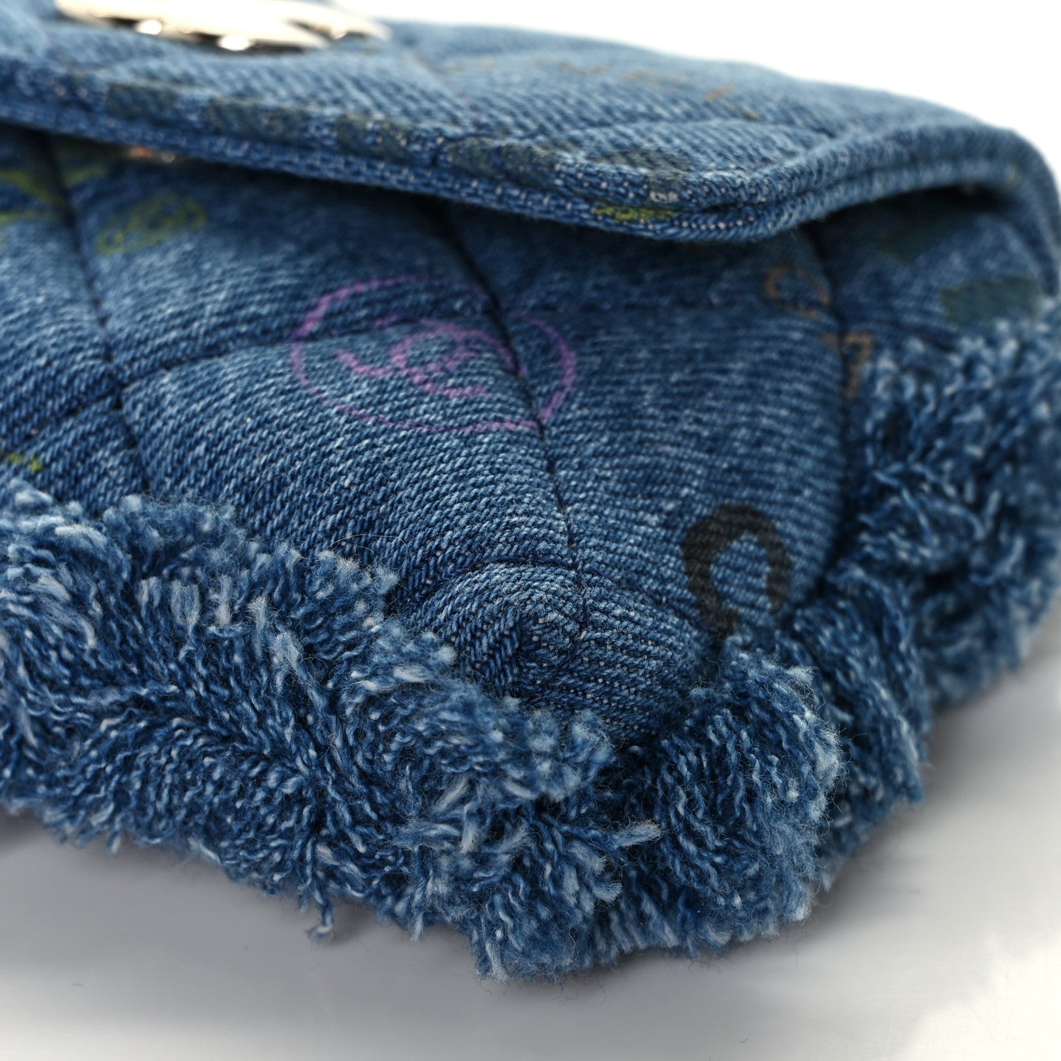 Chanel Denim Quilted Denim Mood Clutch With Chain Blue Multicolor 9 of 10