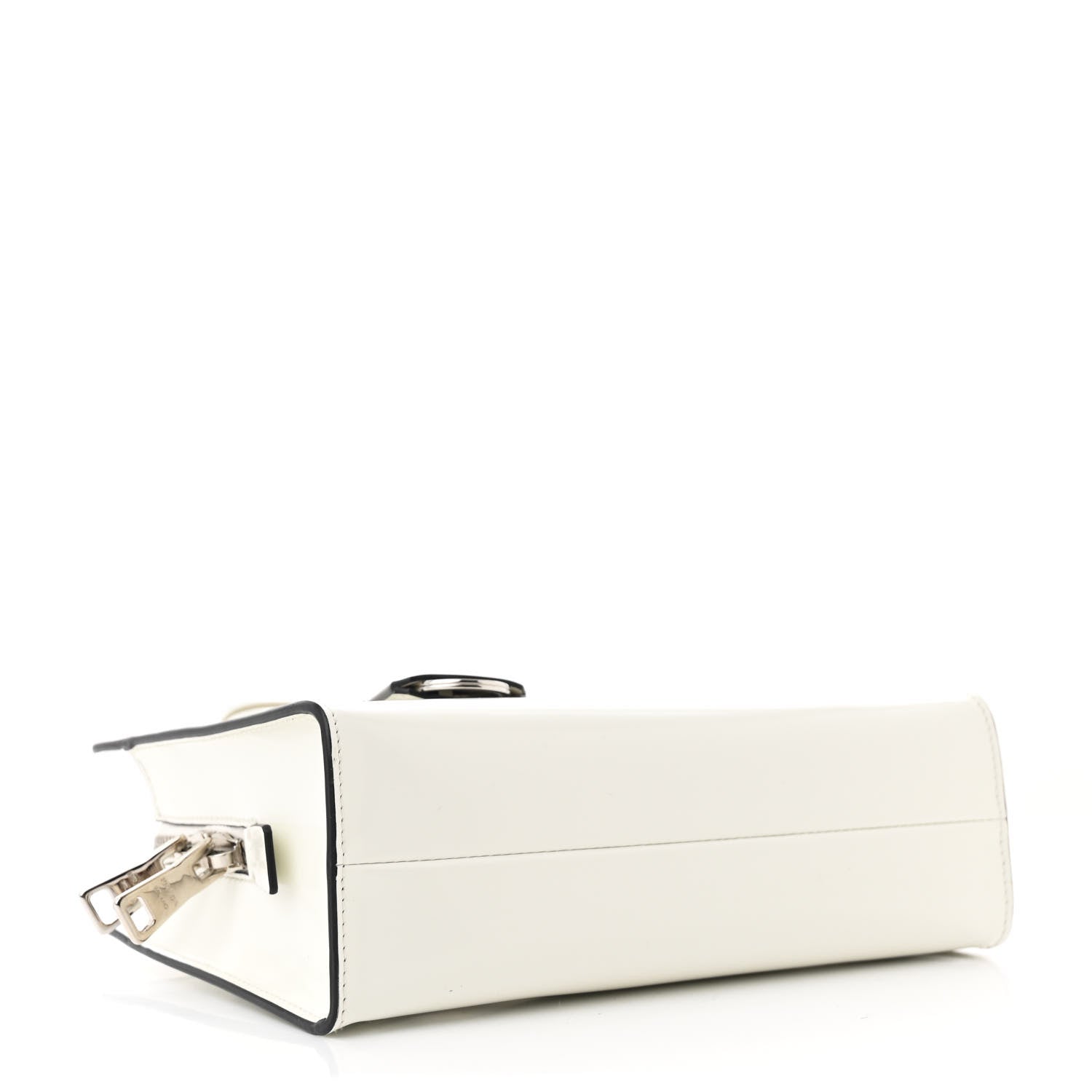 Prada Spazzolato Mini Re-Edition 1995 Double Handle Handbag White 4 of 12
