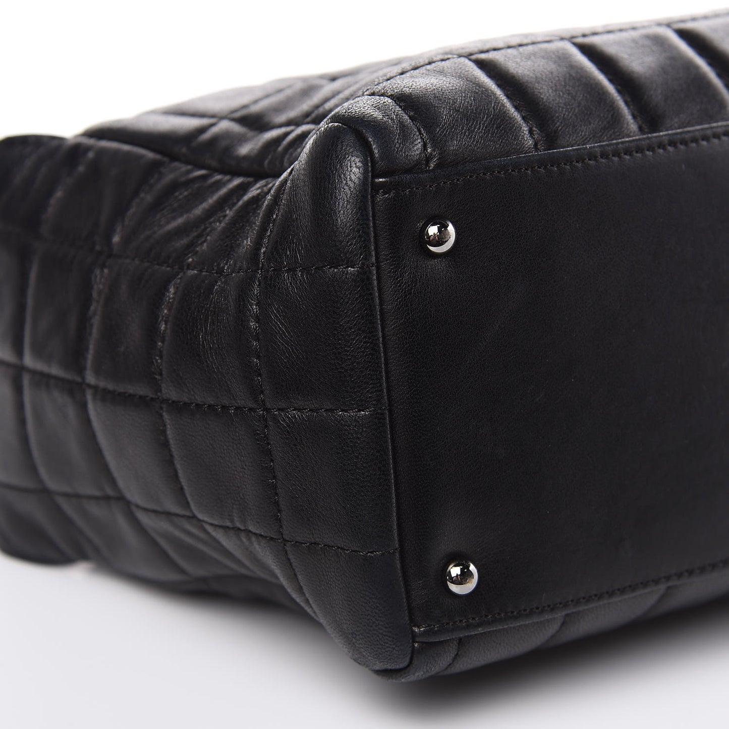 Lambskin Quilted Chocolate Bar Shoulder Bag Black
