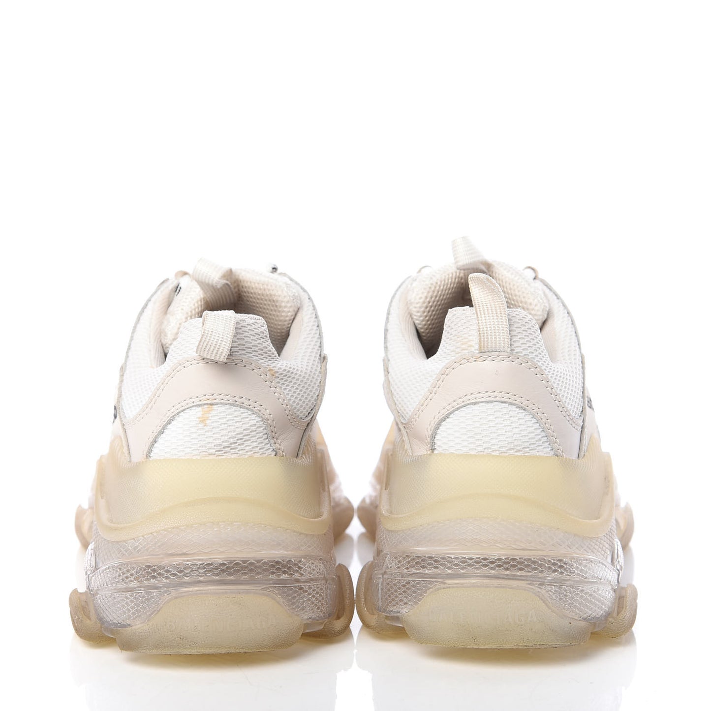 Fabric Mesh Clear Sole Womens Triple S Sneakers 39 White