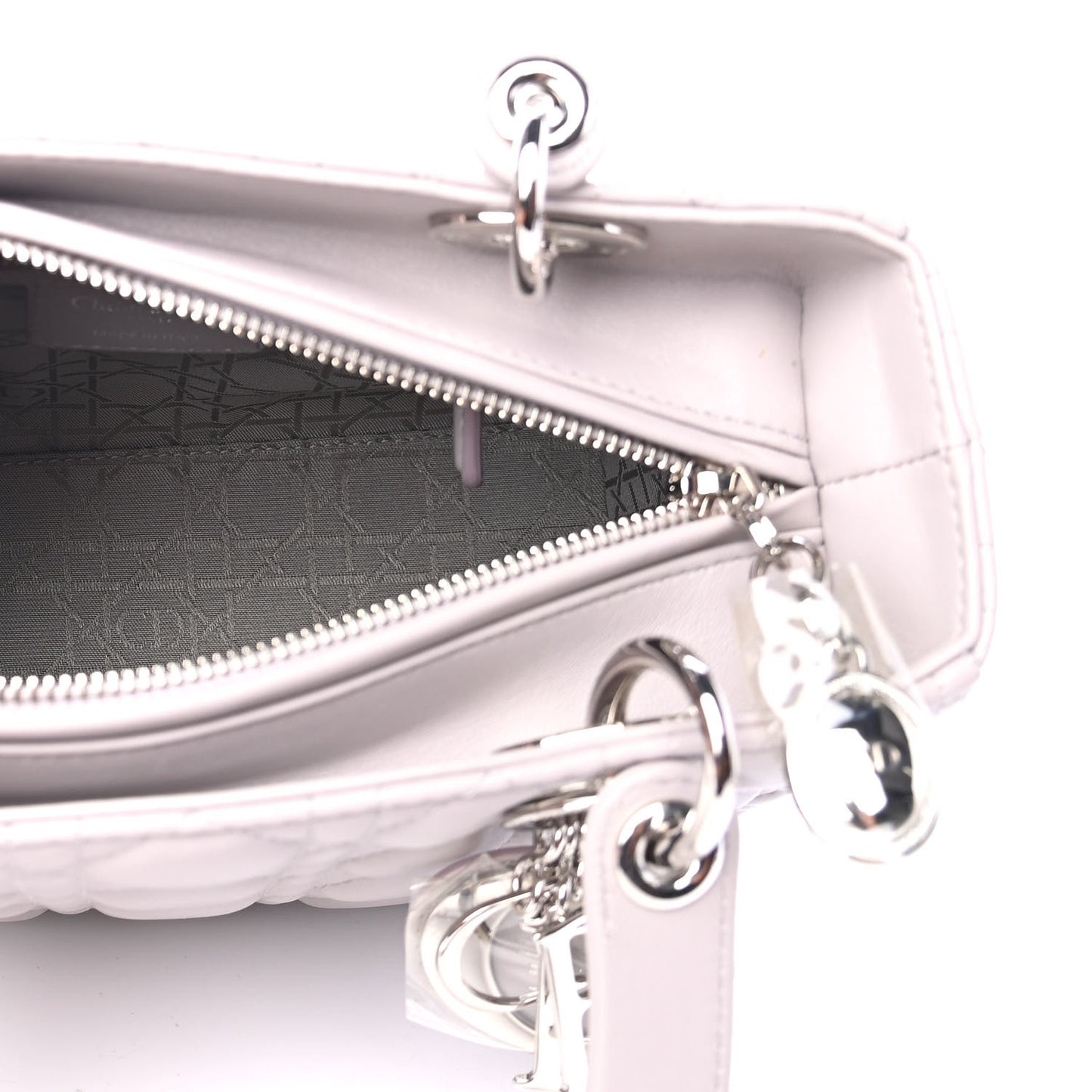 Lambskin Cannage Medium Lady Dior Grey
