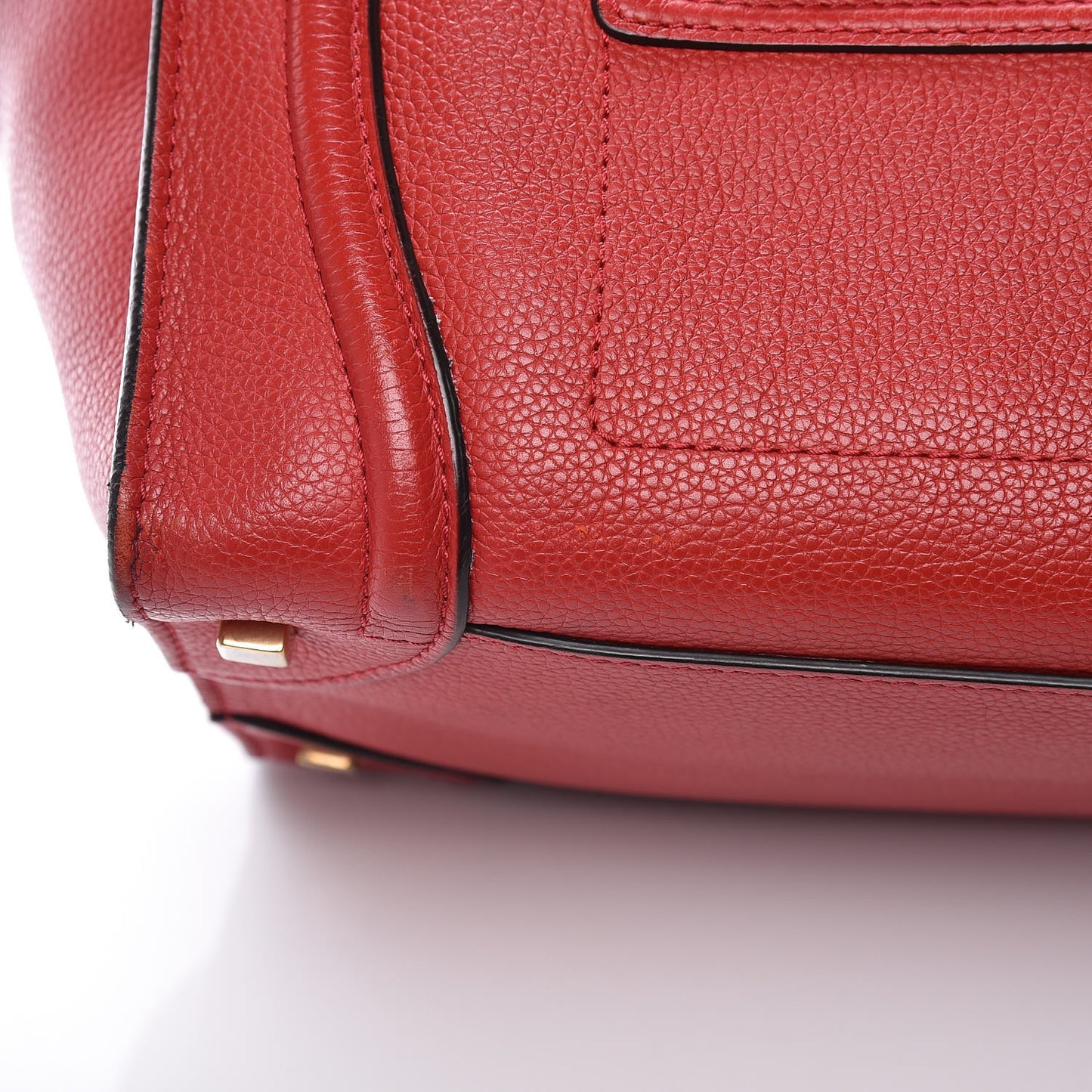 Drummed Calfskin Mini Luggage Coquelicot